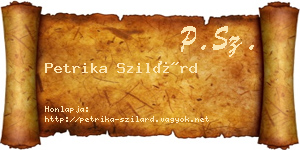 Petrika Szilárd névjegykártya